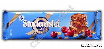 Studentska Pecet długa mleczna z wiśniami, orzeszkami i galaretką