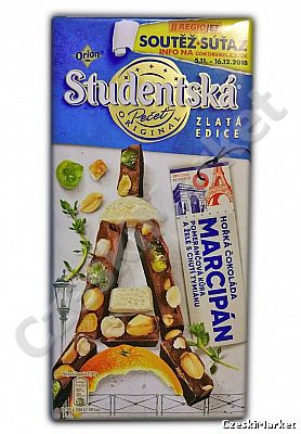 Czekolada Studentska gorzka z marcepanem, skórką pomarańczową i galaretką tymiankową